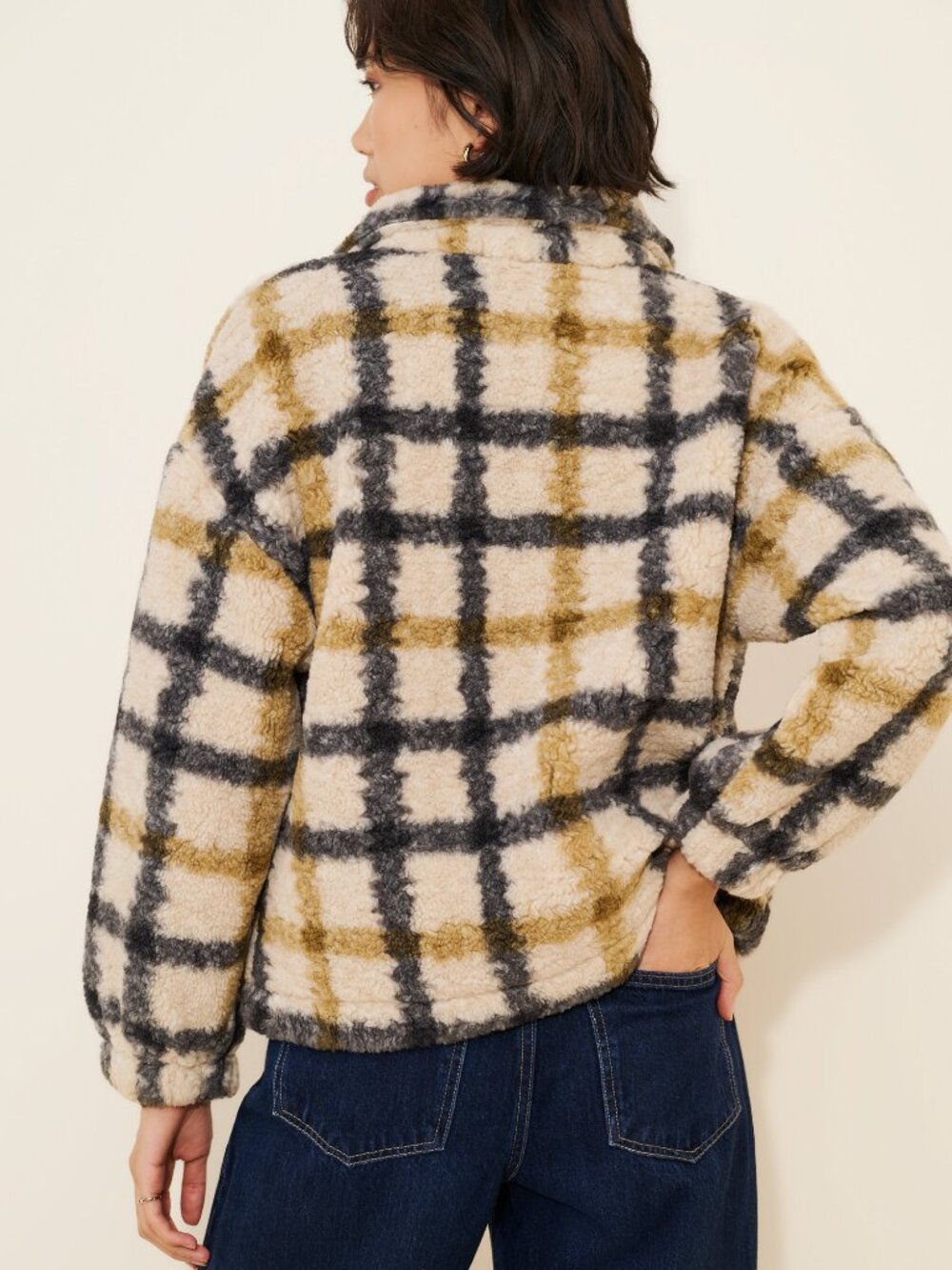 See U Soon Plaid Sherpa Coat Multi Size S
